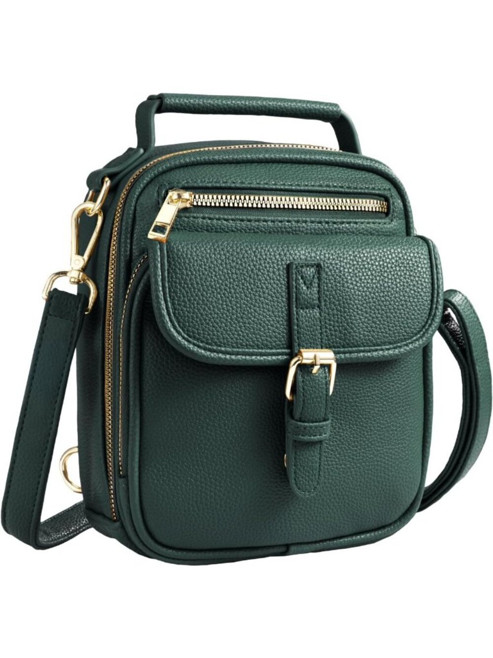 Vegan Leather Crossbody Bag for Women, Small Messenger with Anti-Theft Pocket